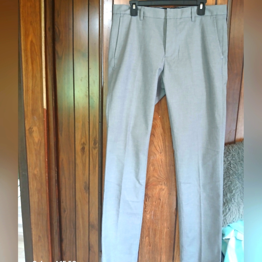 Bonodos Elegant Men's Gray Dress Pants Monday Pants 33x34